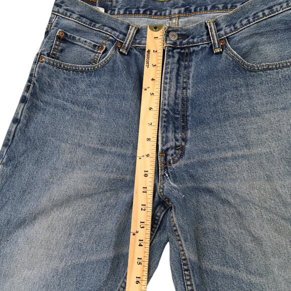 Levis 550 Mens DistressedRipped Jeans Straight Blue Denim 36 X 30 Medium Wash - Picture 7 of 16